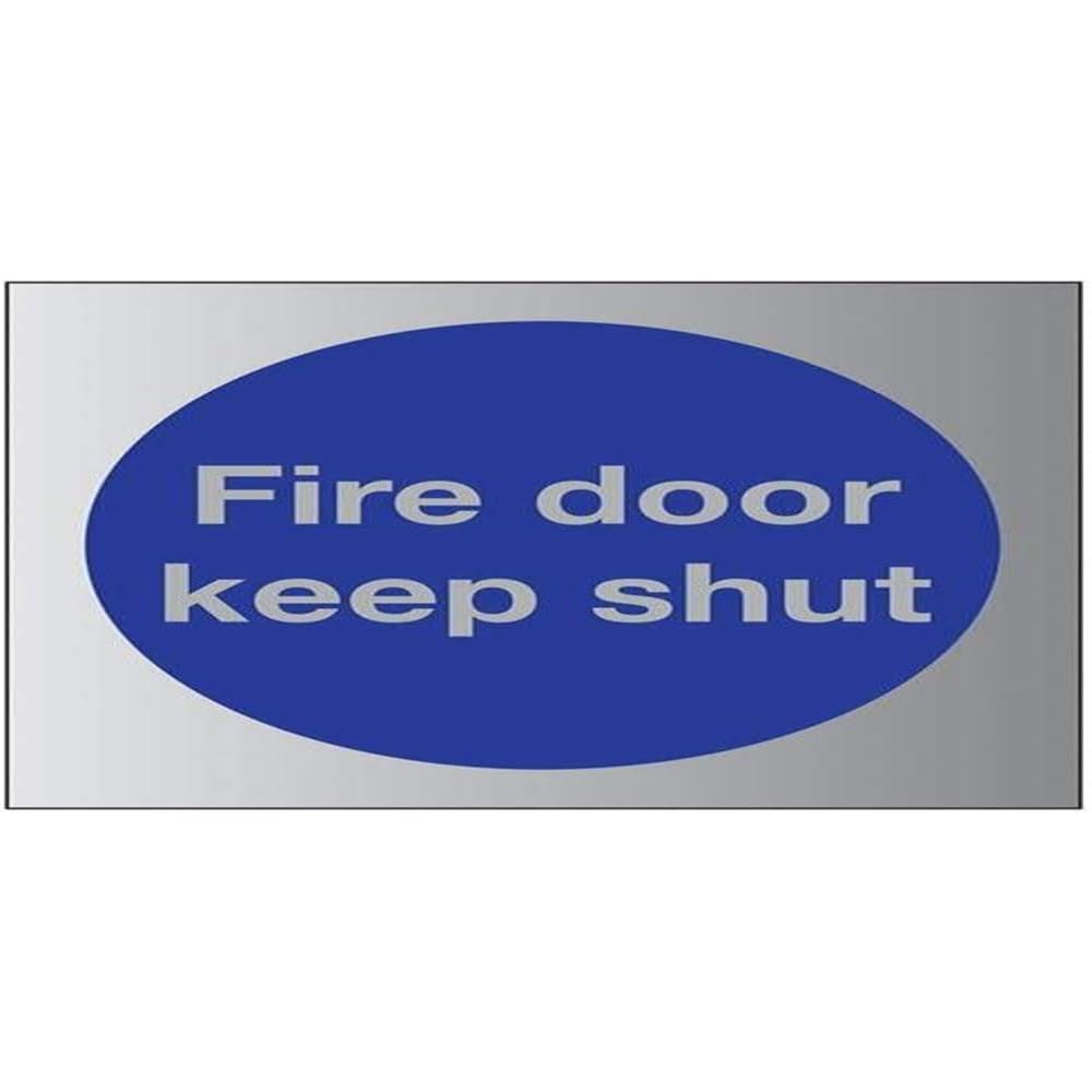 V Safety Fire Door Keep Shut Sign - 80mm x 80mm - 1.6mm Alu Rigid Plastic