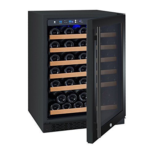 Allavino VSWR56-1BWRN 56 Bottle Single Zone Wine Refrigerator with Black Door & Right Hinge