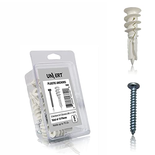 8 SelfDrilling Drywall Plastic Anchors Kit, Heavy Duty Anchors with