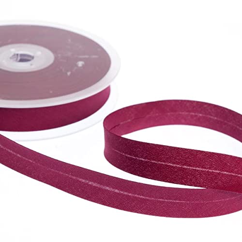 Realm Bias Binding Centre Fold Polycotton 18mm/30mm 5 Metres (Wine, 30mm)