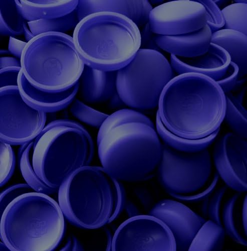 Snap-On Two Piece Dome Screw Cover Caps - Pack of 50 Small Matt Caps & Bases : Caspian Blue