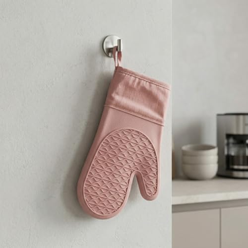 Luva de Silicone Térmica Resistência Suporta calor até 220°C Forro Interno Macio À Prova de Calor Antiderrapante e Impermeável Luva Para Forno e Fogão Premium Segurança e Conforto (Preto)