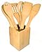 7-piece Bamboo Kitchen Cooking Utensils Set ( 6 Utensils Plus Holder ) in a Gift Box