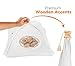 Food Cover Tents with Wooden Accents (4 Pack) | Fine Mesh Screen Net Outdoor Protector | Keep Out Flies, Bugs, Mosquitoes at Picnics, Barbecues, Parties | Pop Up, Collapsible, and Reusable Umbrellas