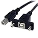 StarTech.com 1 ft Panel Mount USB Cable B to B - F/M - USB cable - USB Type B (F) to USB Type B (M) - USB 2.0 - 1 ft - molded, thumbscrews - black - USBPNLBFBM1 primary