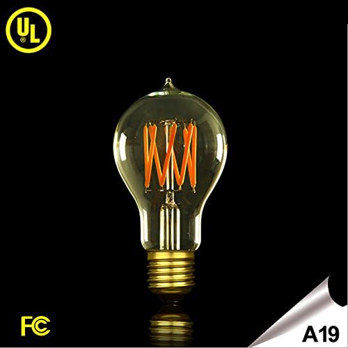 Antique LED Filament Bulbs Incandescent Style Winblooming Dimmable 6W E26 A19 2700K Soft White Edison Bulbs