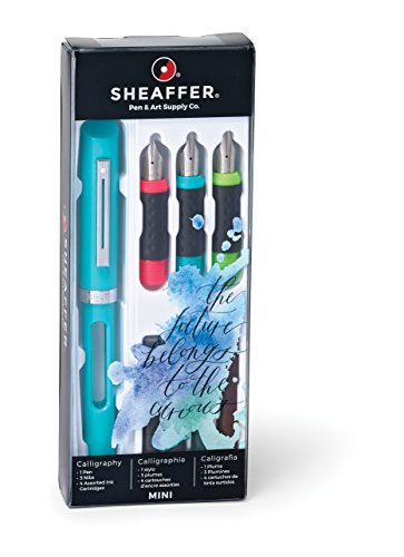 Sheaffer Calligraphy Mini Kit with 1 Viewpoint Fountain Pen, 3 Nib Sizes, 4 Ink Cartridges and an Instruction Booklet (83403)