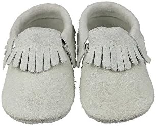 Nasbach Baby Pre-walker/First Walker Baby Fossils Soft Sole Leather Infant Toddler Prewalker Shoes white L