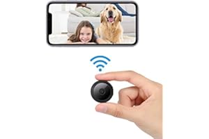 X W EI UNION Mini Wireless Security Camera with Multi-User Viewing, Black, Portable WiFi Spy Camera, Remote Monitoring, Mobile App Control, 2.4GHz Connection