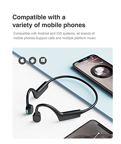 Open Ear Headphones, Sanag Over Ear Wireless Bluetooth Headphones, Portable Wireless Sports Headphones, IP67 Sweatproof Music Call-answering for Kids, Gym, Games, Running, Office