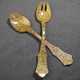 Amazon Com Sabre Paris Salad Set Old Fashioned Glitter Gold 2pcs