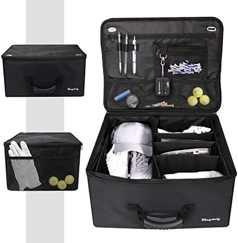 Lovinouse Premium Golf Trunk Organizer, Waterproof Travel Car Golf Locker to Store Golf Accessories, Adjustable Compartments