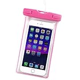 BOGZON Universal Fluorescent Waterproof Case Bag for Outdoor Activities - Waterproof Life Pouch / Dry Bag for Apple iPhone 6 plus, 6, 5S, 5C, 5; Galaxy S6, S4, S3; HTC One X, Galaxy Note 5, Red