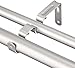Amazon Basics 1-inch Double Curtain Rod for Windows with Square Finials, Adjustable, 72