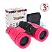 Girls Binoculars for Kids Small Pocket Binoculars Toys Portable Compact Shock Proof Binoculars Gifts for Girls Age 3-12 Best Christmas Birthday Presents Party Favors for Kids (Pink)