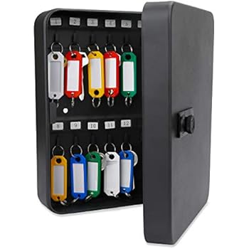 Uniclife 28 Key Cabinet Steel Security Lock Box with Combination Lock-Black