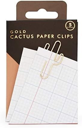 Good Design Works Cactus Paper Clips I Desk Accessories for The Office I Rose Gold & Gold Clips I Funny Stationery