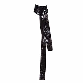 Metal Sequins Long Thin Glitter Neck Scarf – Unisex Metallic Fiber Shawl, 160cm