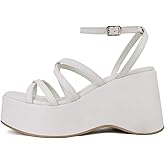Soda Women's Open Toe Ankle Strap Platform Wedge Sandals