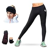Chromatic Women's Yoga Pants Leggings with FREE set of Headband & Pair of Yoga Socks