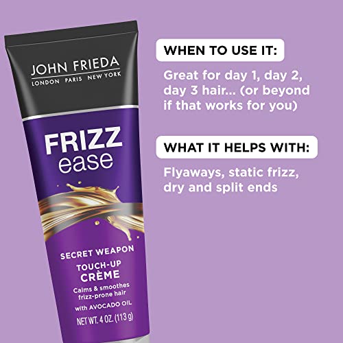 FRIZZ-EASE STYLE CREME SIZE 4Z JOHN FRIEDA FRIZZ-EASE SECRET WEAPON FLAWLESS FINISHING CREAM