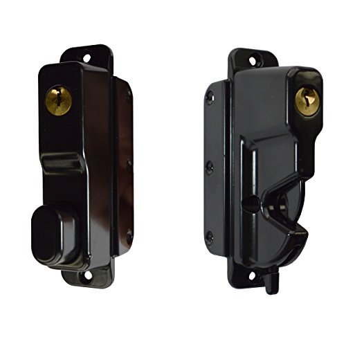 Keystone Black Zinc Diecast Metal Key Lockable Latch 2Sided Keyed
