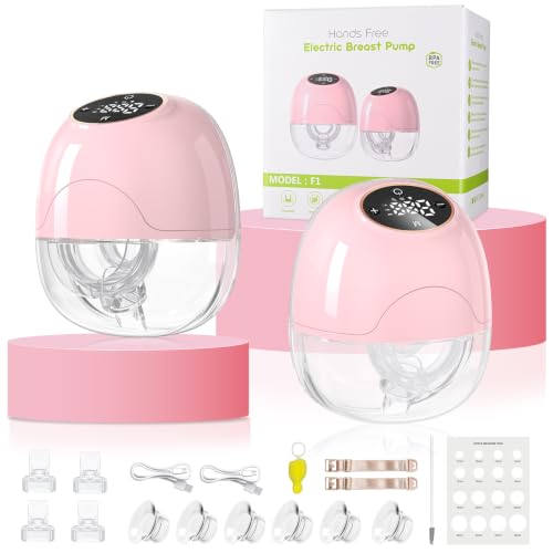 Extractor de Leche Electrico Portátil, Extractor de Leche Inalámbrico Manos Libres, 3 Modos y 9 Niveles de Succión, Sin Bpa, Portátil y Ligero, Boquillas de 17/19/21 mm, Paquete de 2
