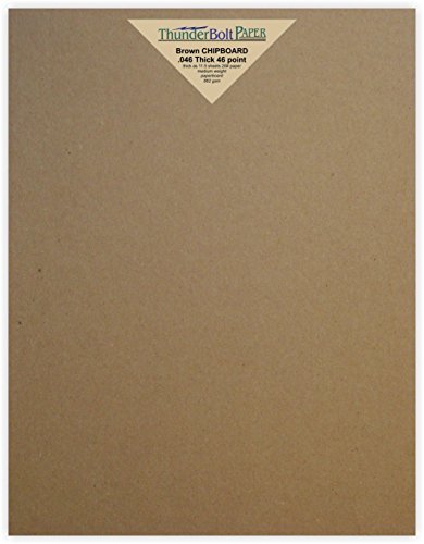 200 Sheets Chipboard 46pt (Point) 8 X 10 Inches Heavy Weight Frame|Photo Size .046 Caliper Thick Cardboard Craft|Packing Brown Kraft Paper Board