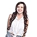 MelodySusie Long Big Curly Wig for Women, 31 inches Hair Replacements Wig with Bang, Synthetic Fiber, Natural as Human Hair, for Halloween Daily Party Cosplay Costume, Wig Cap Included, Dark Brown