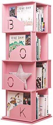 オープニング 大放出セール 本棚 360回転主催キャビネットラックリボルビング本棚 収納ディスプレイ床立ち棚ラック Layer オフィスリビングルームのための簡単な分解本棚 Four