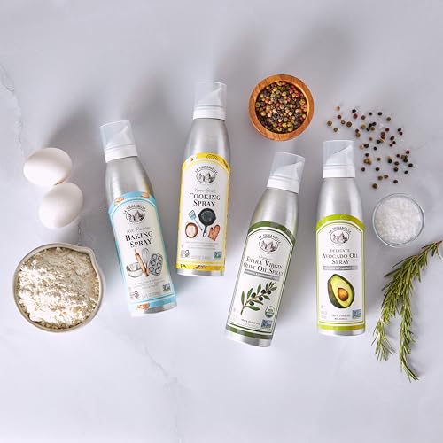 LA TOURANGELLE, ALL PURPOSE BAKING SPRAY, GLUTEN-FREE, NON-STICK, CHEMICAL FREE AND PROPELLANT FREE, EXPELLER-PRESSED COOKING SPRAY OIL, 5 FL OZ