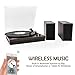 LP&No.1 Retro Belt-Drive Bluetooth Turntable with Separable Stereo Speakers,3 Speed Vinyl Record Player,Dark Brownthumb 2