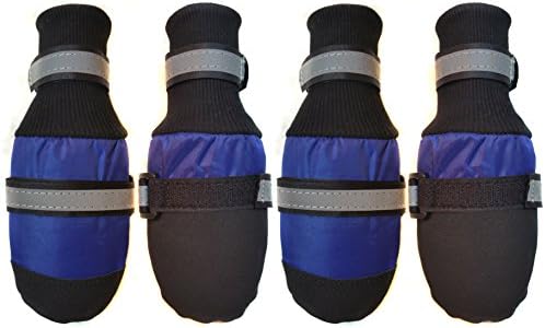 DuraPaws Dog Shoes - Paw Protector Dog Boots for Rain, Snow, Salt & Heat (Blue, Medium - 2.25"W x 2.5"L) Bonus PawHorn Included