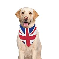 JTMOVING Dog Scarf Flag United Kingdom Union Jack Printing Dog Bandana Triangle Kerchief Bibs Accessories for Large Boy Girl Dogs Cats Pets Birthday Party Gift