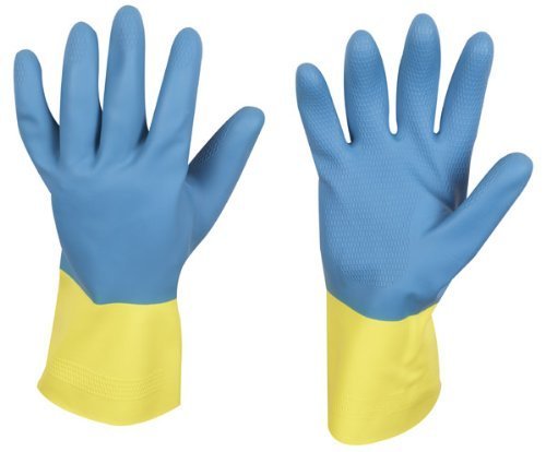 Stronghand Industrial Rubber Gloves, KENORA, Blue/Yellow, Size 10, Food-safe and Chemical-resistant