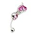 HuntGold 1X Charming Navel Rings Fashion Belly Ring Dangle Body Piercing Jewelry(Pink)