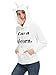 PERSUN Women's Cute White Letter Print Long Sleeve Unicorn Hoodie Sweatshirt,Medium