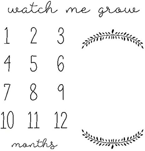 Baby Milestone Blanket Rug Monthly Growth Record Soft Letter Background Photography Prop for New Mom 39.5 x 39.5 in (watch me grow)
