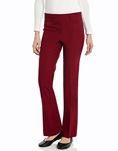 Leveret Women Boot Cut Pants (18, Burgundy)