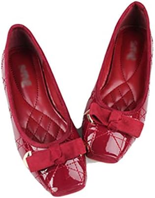 Women Soft Flats Shoes Bowknot Square Toe Ladies Casual Comfortable Moccasins