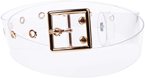 Feamos Transparent Wide Belts for Women Waist Belt for Dresses with Buckle Casual Gift