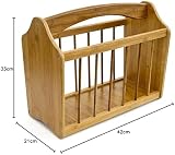 Relaxdays Bamboo Magazine Rack with Handle 33 x 42 x 21 cm Natural Brown view 7