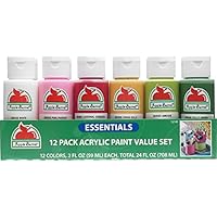 Apple Barrel 12 Essential Colors Matte Finish Craft Acrylic Paint