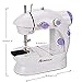 Homdox Combo Mini 2-Speed Double Thread Sewing Machine,White LSS-202