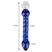 Beauty7 Anal Plug Anal Butt Plug Flower End Glass Dildo Swirls Mushroom Glans Tip G-Spot Anal Vaginal Massager Pleasure Wand Sex Toy for Adult