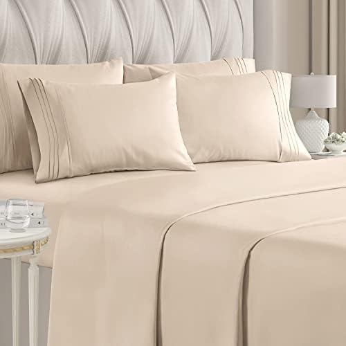 California King Size Sheet Set 6 Piece Set Hotel Luxury Bed Sheets