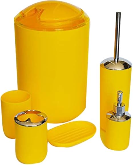 Stella 6 Piece Bathroom Accessory Set Bin Soap Dish Dispenser Tumbler ...