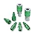ColorConnex A71457B Green 7 Piece Coupler & Plug Kit | Push Connect Easy Connect System | ARO Type B, 1/4
