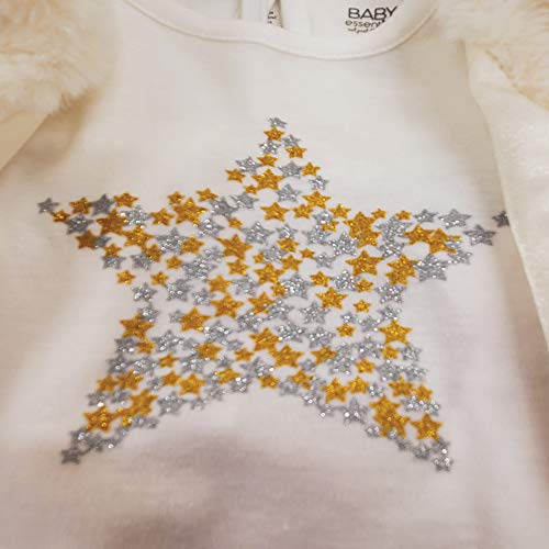 Fleece Fur Winter Coat Baby Girl 12-18 Months - Toddler Baby Girl Long Sleeve Outfit Sets with Peplum Top Dress, Leggings 3 Piece Set (White Coat Set, 12 Months)