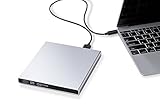 aPrime Metallic External CD DVD RW SuperDrive for MacBook 12-inch Retina, MacBook Pro w/Touch Bar 2017 and Later, New iMac (Pro) and MacBook Air Late 2018 and Later (Silver)